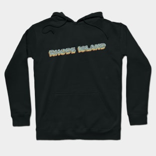 Rhode Island Retro Typography Faded Style Hoodie